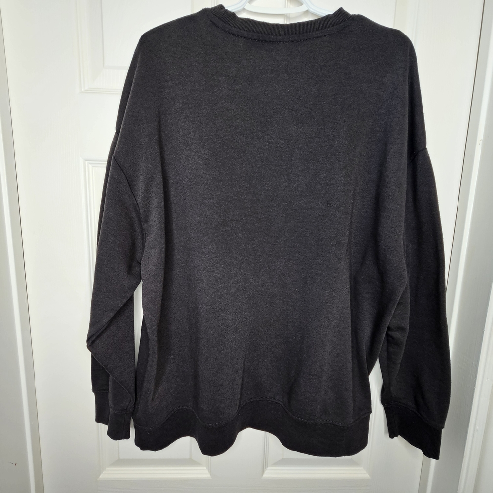 Barbie Women's Charcoal Gray Pink White Graphic Sweatshirt Crewneck Size L XL - Picture 8 of 8